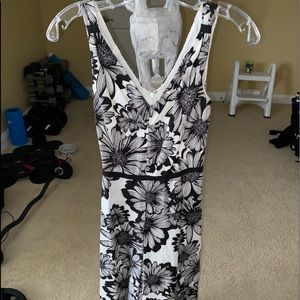 Talbots Black and White Flower Dress